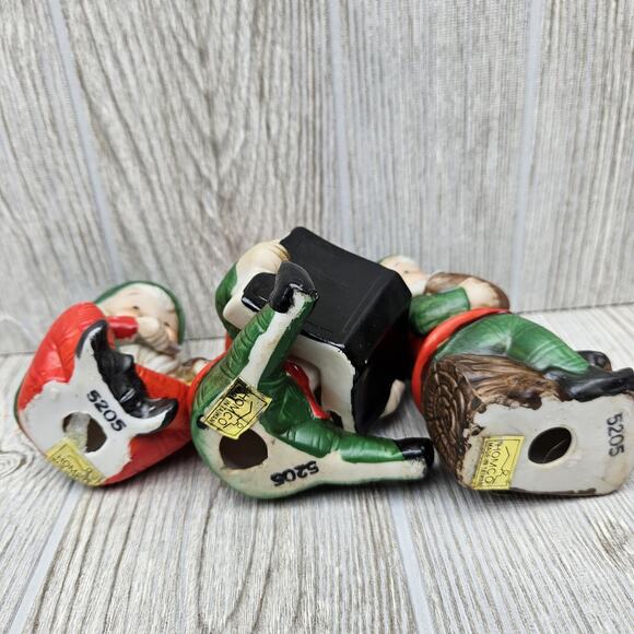 Vintage Homco Elf Gnome Figurines Set 3 Japan‎ 5205 Holiday Christmas Decor Cute - Picture 6 of 6